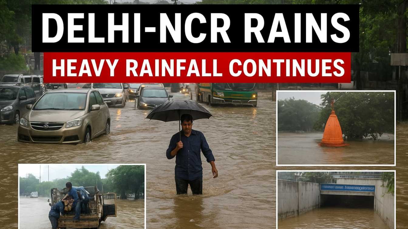 Delhi NCR Rains: Heavy Rainfall Continues in Delhi, Noida; IMD Issues Red Alert | Latest Updates